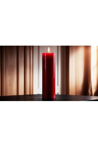 Soya Parafinli Kırmızı 1 Adet 160-170 Saat Yanma Süreli Çap:7 Cm Boy:25 Silindir Blok Mum Kırmızı Kirmızı