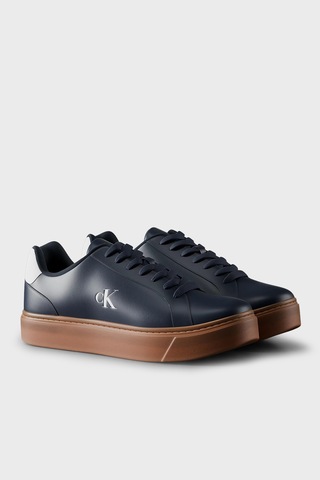 Calvin Klein Deri Logolu Sneaker Ayakkabı Ym0ym014350zv Erkek Ayakkabı Ym0ym01435 0zv Lacivert-kahve