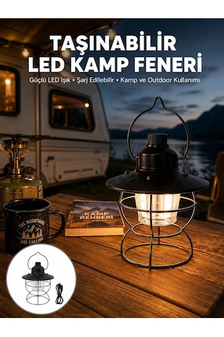 Northcity 4 Fonksiyonlu Dekoratif Kamp Lambası Tungsten Ampul Usb Çıkışlı Yeni Nesil