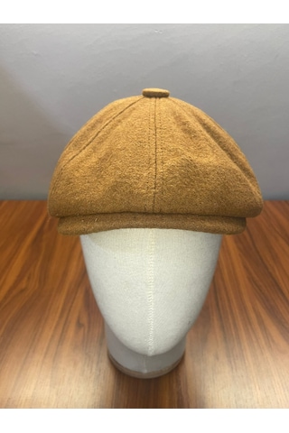 Hamze Peaky Blinders İngiliz Vintage Model Kışlık Kaşe Kasket Şapka Camel
