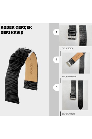 R4157 Roder Deri Kayış - Siyah - 10mm Şeffaf