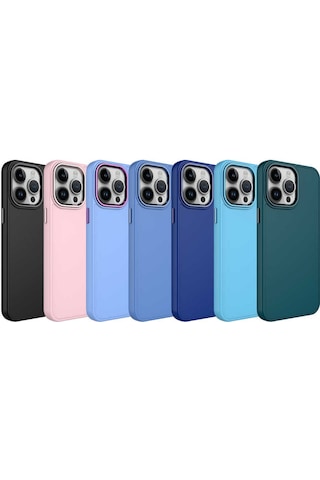 Ardemix Apple Uyumlu iPhone 14 Pro Max Metal Çerçeve Ve Buton Tasarımlı Silikon Luna Kılıf Siyah