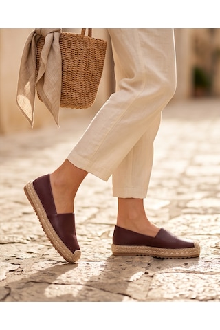 Futsishoes Lucıa Bordo Hakiki Floter Deri Dikiş Detaylı Kadın Espadril Futsishoes Lucıa Bordo Hakiki Floter Deri Dikiş Detaylı Kadın Espadril