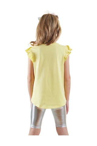 Denokids Unicorn Kız Çocuk T-shirt Metalik Tayt Takım Renkli Çok Renkli