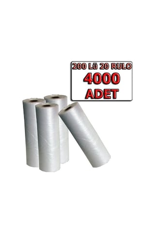 Rulo Poşet Hışır Market Manav Poşeti Orta Boy 4000 Adet