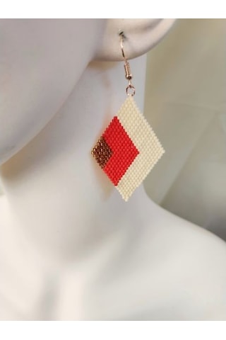 Harmel Jewelry Miyuki Üç Renk Küpe Çok Renkli