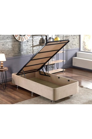 Nironyatak Niron Polo Baza Ve Başlık Seti - 90X190 Cm Tek Kişilik Sütlü Kahv