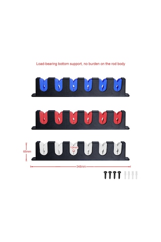 Sones 6 Delikli Eva Olta Kamışı Depolama Ekran Rafı Kulüp Tutucu, Renk: Duvara Monte Mavi Diğer