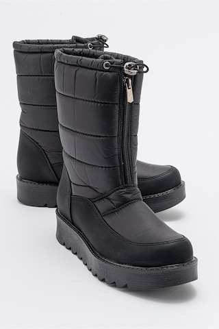 Luvishoes Vay Siyah Fermuarlı Kadın Kar Botu Siyah