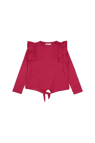 Civil Girls Omuz Fırfırlı 6-9 Yaş Sweatshirt Kırmızı