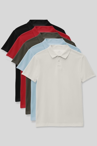 Tommy Life Standart Fit Basic Polo Yaka 5li Paket Unisex Çocuk T-shirt - 11330 Çok Renkli
