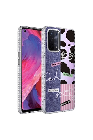 Oppo A74 4G Kilif Airbag Kenarli Renkli Desenli Elegans Kilif 561994136