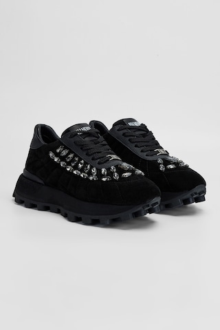 Valmenti Kadın Siyah Süet Deri Sneakers & Spor Ayakkabı 1011 6187 Bn Ayk Sk23/24 Siyah