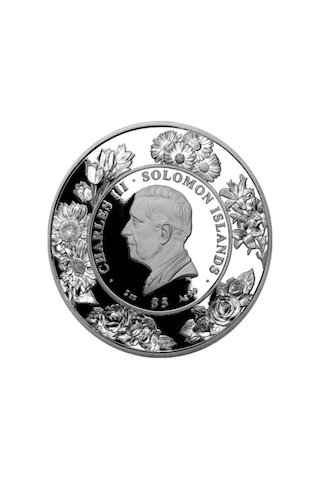 Agakulche Şakayık Çiçeği Gümüş Sikke Coin
