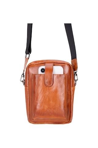 Bloominbag Bloombag Cognac Brown Hakiki Deri Crossbody Çanta Taba
