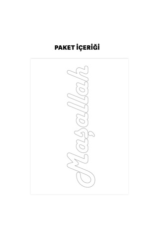 Beyaz Maşallah Yazılı Araç Sticker 21x29 Cm, Oto Sticker, Araba Sticker