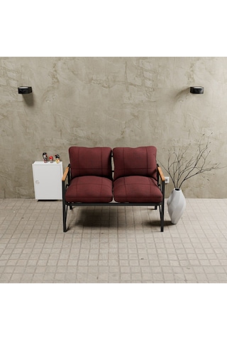 Mb Garden Furnıture Simetri Model, Balkon, Mutfak, Bahçe, Cafe,metal Koltuk Takımı, Bahçe Takımı , Çay Seti,ikili Koltuk Bordo