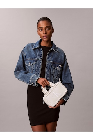 Calvin Klein Bold Ck Bauletto Kadın Krem Çapraz Çanta-12234 Krem