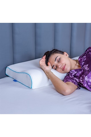 SimpleThePillow Boyun Destekli Visco Yastık Boyun Fıtığı Boyun Düzleşmesi Boyun İçin Ortopedik Boyun Yastığı 60*40*11*8