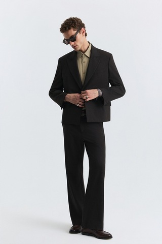 Antioch Crop Fit Çizgili Takım Kahve