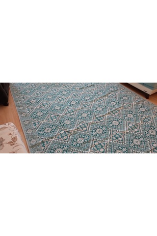 Algelsineve 6 m2 Eşme Desen, Serme, Çok Amaçlı Halı Örtüsü, Pike, Mavi