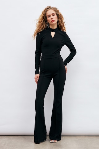 Sateen İspanyol Paça Pantolon - Siyah-132913 Siyah