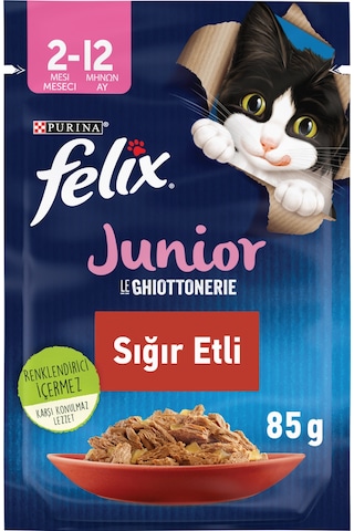 Purina Felix Pouch Sığır Etli Yavru Kedi Maması 26 x 85 G