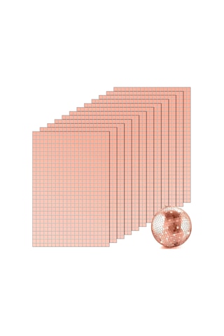 3 Lü Kendinden Yapışkanlı Rose Ayna Mozaik Disco Sticker Duvar Çerçeve Eşya Dekoratif Kaplama 30x30 Rose Gold