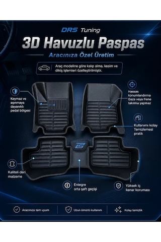 Seat Uyumlu Ateca 2020 Sonrası 5d Havuzlu Karbon Dizayn Paspas Seti