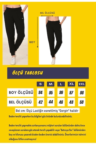 Trendhill Siyah Kadın İki İplik Ribana Paça Eşofman Altı Edy5608s Siyah