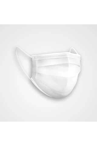 Tek Kullanımlık Maske 3 Katlı Telli Meltblownlu 50'li Kutu - Beyaz X 4 Kutu