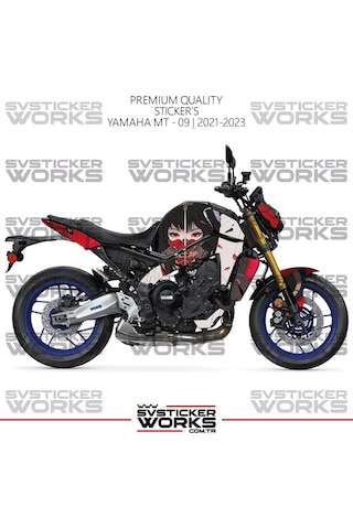 Yamaha Mt-09 Kaplama Sticker Anime Girl Design Motor Kaplama Modeli Hazır Kit 2021-2023 Uyumlu