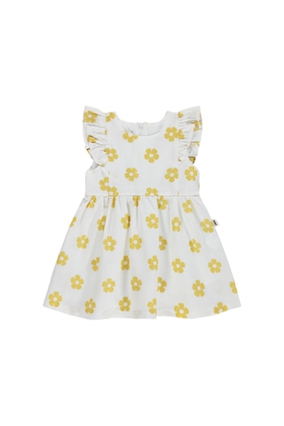 Civil Baby Çiçek Empirme Balon 6-18 Ay Elbise - Hardal Soft Hardal