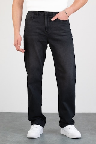 HLT Jeans Erkek Antrasit Straight Baggy Fit Likrasız Rahat Kesim %100 Pamuk Loose Jean Pantolon George Antrasit