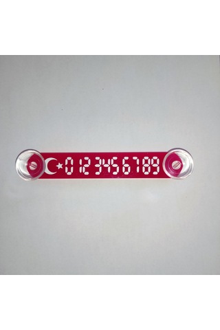Yeni Dünya Oto Ydnmr 011 Araç Park Telefon Numaratörü Beyaz - Kırmızı