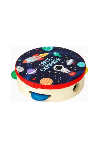 Legami Shake It Up Tamburin Space, 14,5 Cm, Çocuklar Için Ritim Oyuncağı Çocuk Müzik Aleti Ahşap