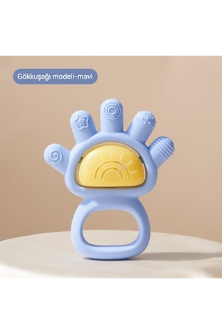 Jian Fan Bebek Silikon Palmiye Zil El Zil Oyuncak Mavi