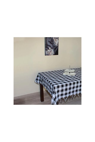 Lexroo Denizli Çeyiz Çok Amaçlı Piknik Masa Örtüsü Sofra Bezi Siyah 150x150