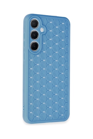 Gld-spt- Newface Samsung Uyumlu Galaxy A55 5g Kılıf Petek Silikon Kapak - Mavi
