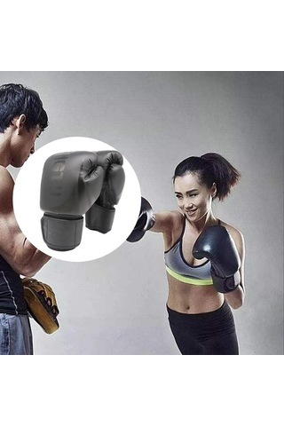 Suntek Boks Uygulama Eldivenleri Erkek Kadın 14-ons Siyah