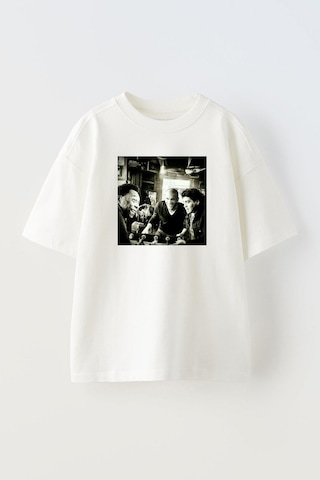 Thewert Unisex Zidane Pele Maradonna Maradona Tasarım Baskılı Pamuk Beyaz Oversize T-shirt