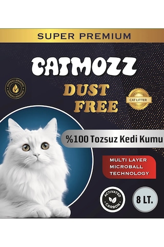 Catmozz Dust Free Tozsuz Süper Premium Aktif Karbon Topaklaşan Kedi Kumu 8 L