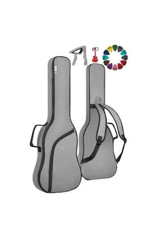 Midex Elc-40 Case Elektro Gitar Çantası Gigbag Su Geçirmez Kalın Kılıf Capo Hediye
