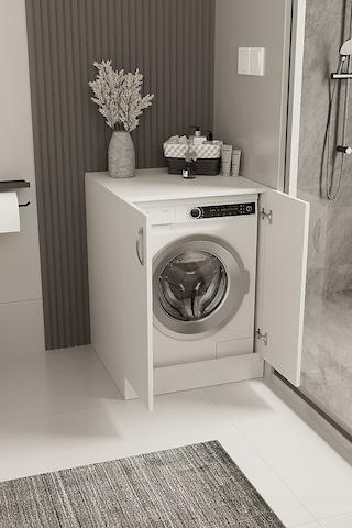 Dekorfim DF03107AC Kapaklı Çamaşır Makinesi Dolabı Çamaşır Alt Modül