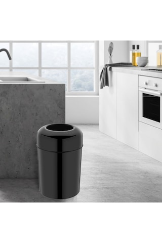 Rulopak Pota Kapak Çöp Kovası - Siyah 15 Lt