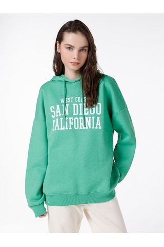 Colin's Colins Regular Fit Baskılı Yeşil Kadın Sweatshirt Cl1067398 Apple Green Yeşil