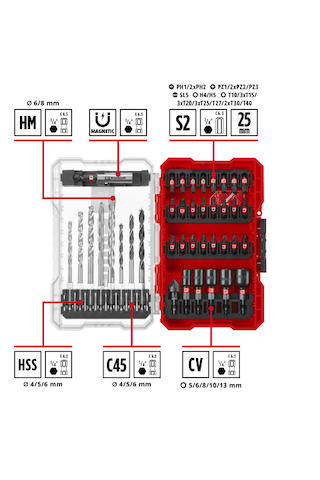 Einhell M-CASE 39 Parça Kombi ve Matkap Uç Seti - 49108759