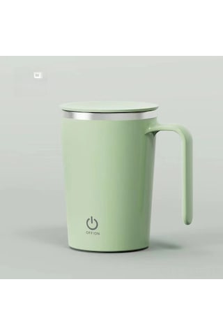 Springsun Stainless Steel Otomatik Manyetik Karıştırıcı Bardak, 380ml Yeşil, Taşınabilir Kahve Fincanı, Kolay Temizleme, Dayanıklı Malzeme Yeşil
