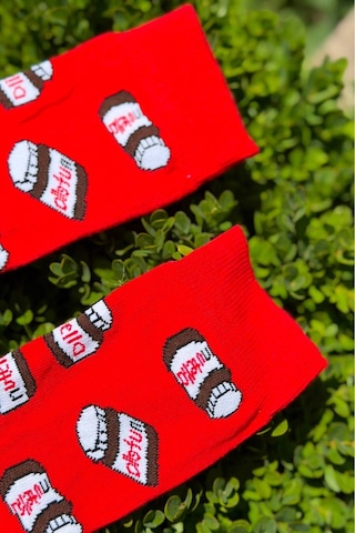 Lousocks Unisex Kırmızı Nutella Tasarım Soket Çorap