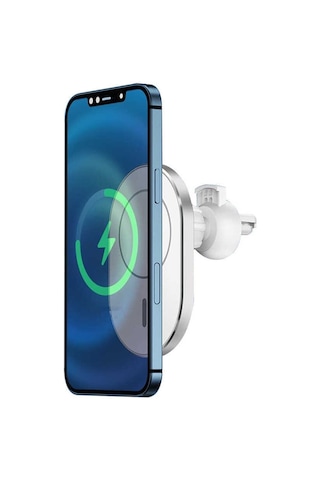 Iphone 13-14 / 13-14 Pro / 13-14 Pro Max Serisi Uyumlu 15w Wirelles Magsafe Kablosuz Araç Içi Şarj Beyaz
